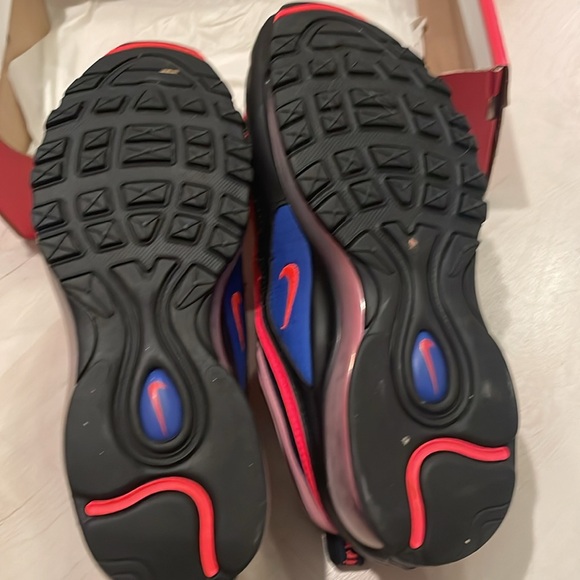 Nike Air Max 97 GS 'Black Multi' Black/Flash Crimson/Racer Blue - Picture 4 of 8